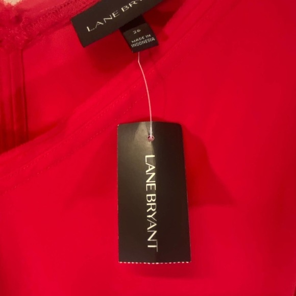 NWT Lane Bryant Hot Pink Semi Sheer A Symmetrical Tank Size 26 Plus - Picture 4 of 10